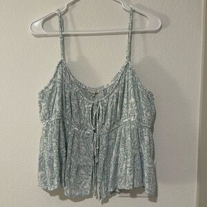 AEO Tie-Front Flutter Tank